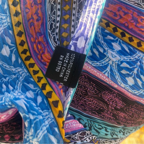 BEADED BEAUTIFUL MULTICOLORED PALM LEAF HEAD SCARF WRAP SHOULDER WRAP HEAD WRAP - Picture 6 of 7